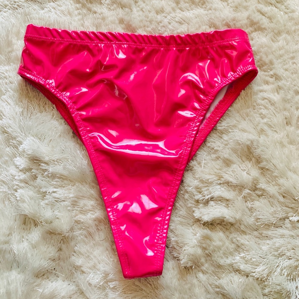 Pink latex rave bottoms